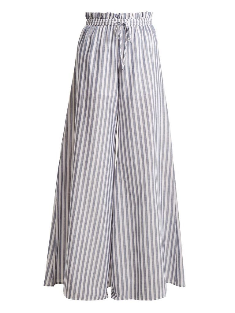 Striped paperbag-waist trousers