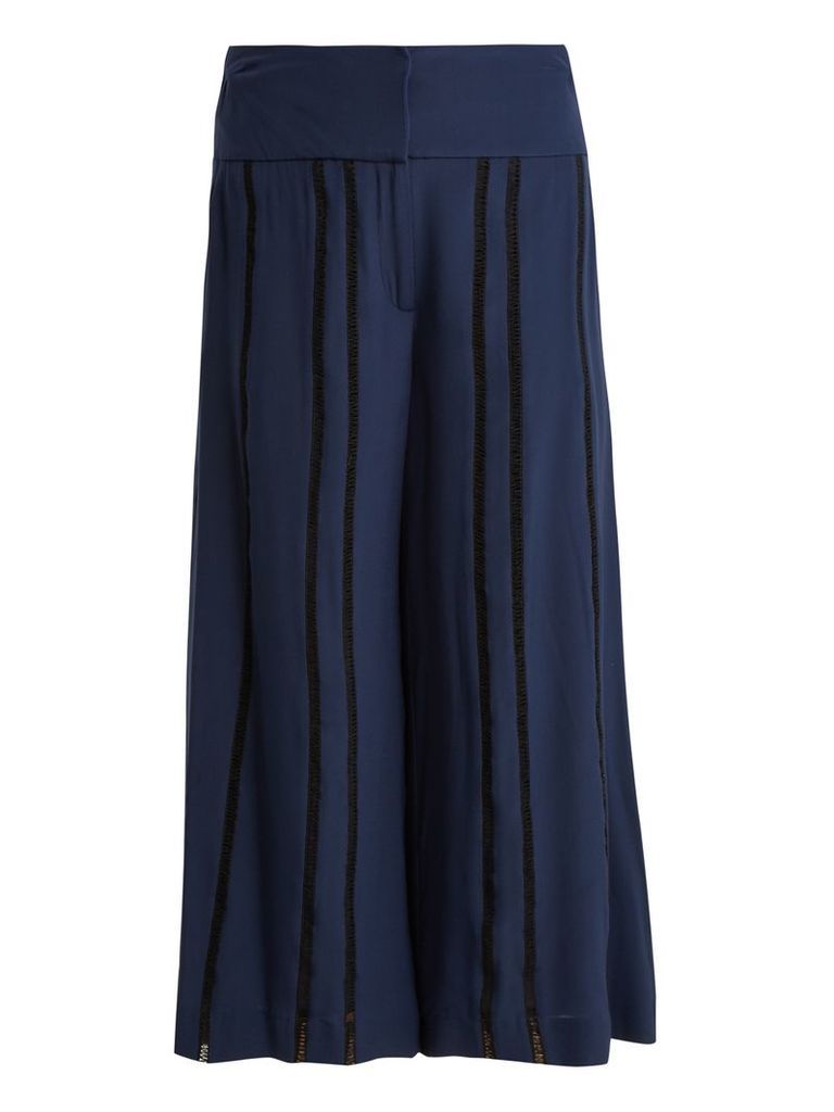 Eugene high-rise silk cropped trousers
