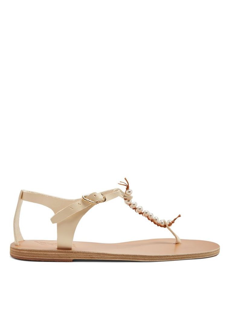 Chrysso faux-pearl embellished leather sandals