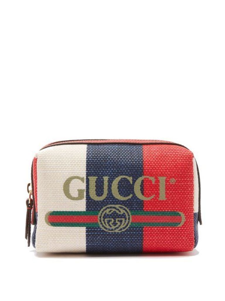 Gucci - Logo Print Canvas Wash Bag - Womens - Red Multi