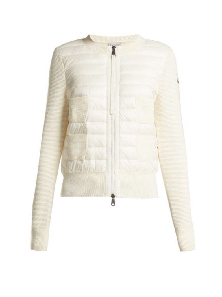 Moncler - Wool And Quilted Shell Jacket - Womens - White
