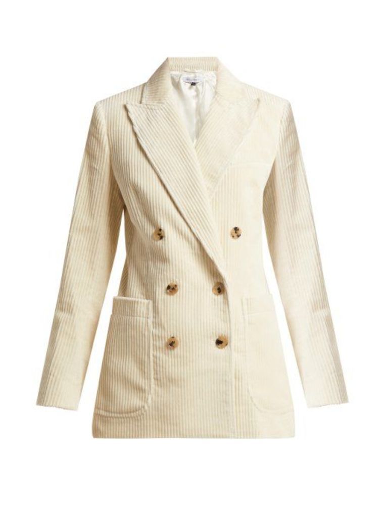 Bella Freud - Bianca Double Breasted Cotton Corduroy Jacket - Womens - Cream