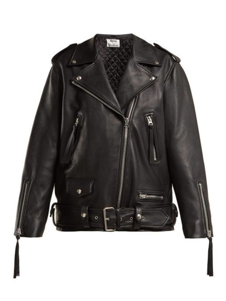 Acne Studios - Leather Biker Jacket - Womens - Black
