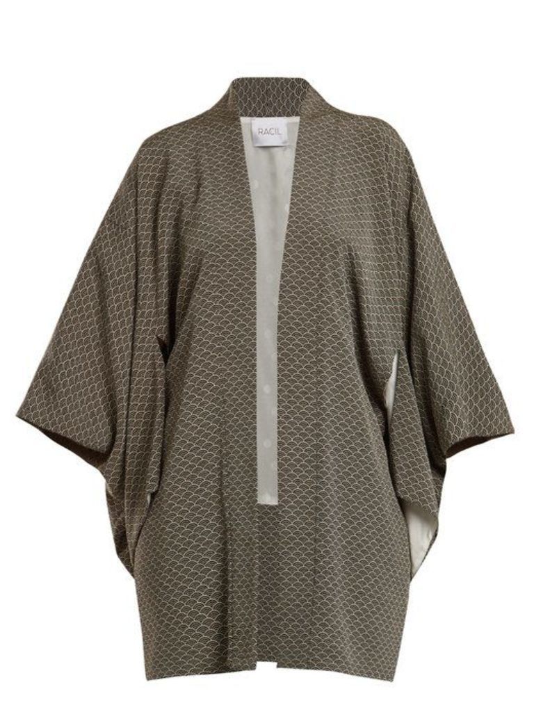 Racil - Sayuri Wave Jacquard Kimono Jacket - Womens - Black White