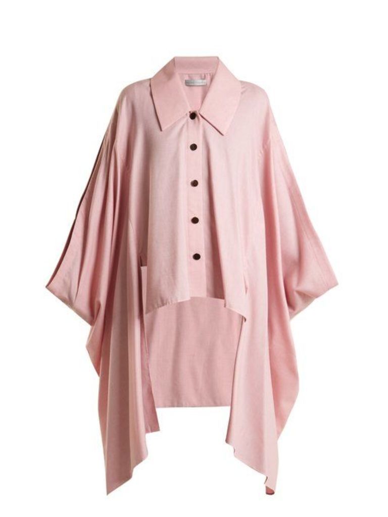 Palmer//harding - Cotton And Wool Blend Cape - Womens - Pink