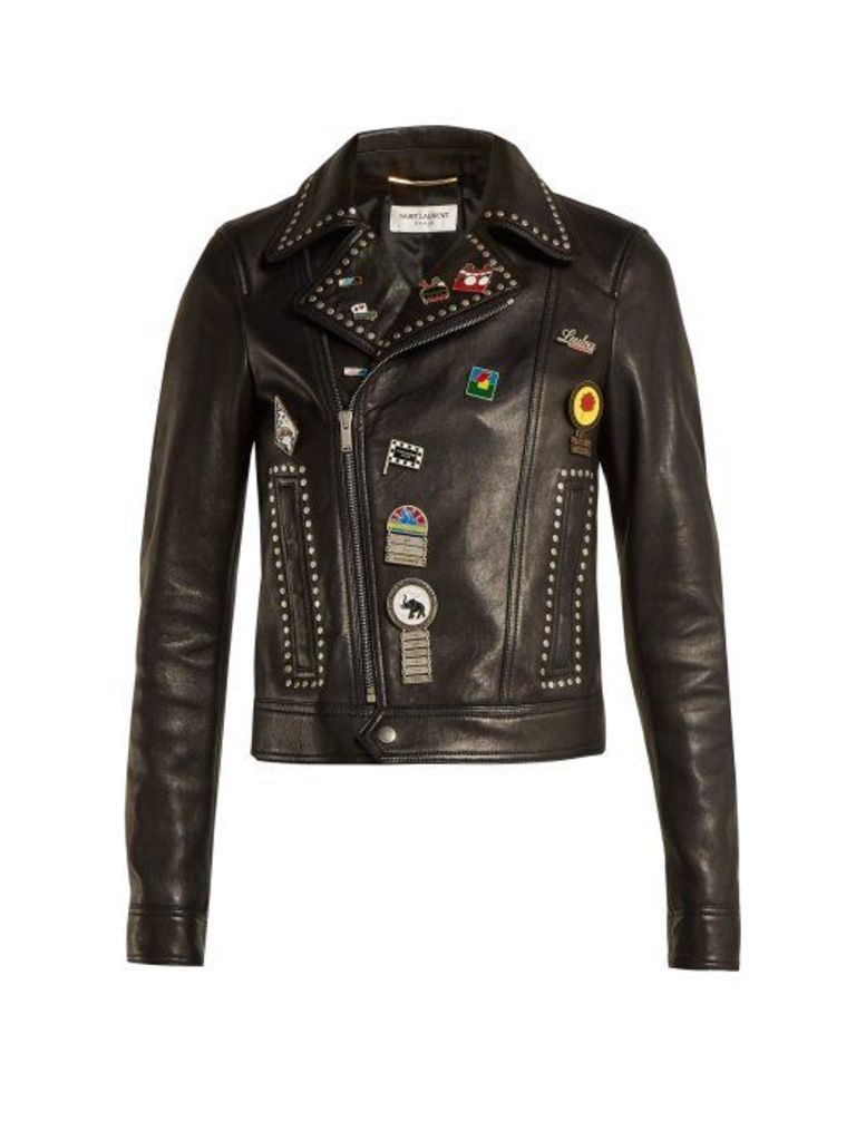 Saint Laurent - Motorcycle Leather Jacket - Womens - Black Multi