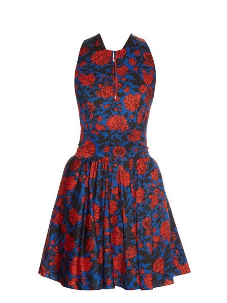 Sophie Theallet - Jeanne Floral Print Dress - Womens - Blue Multi