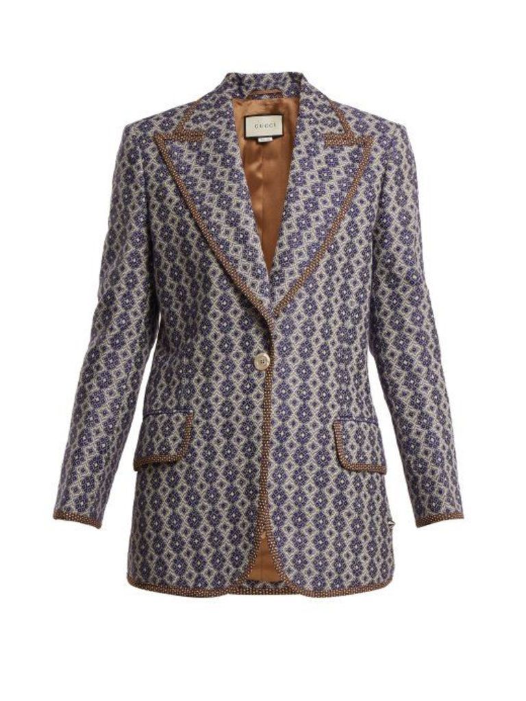 Gucci - Single Breasted Jacket - Womens - Blue