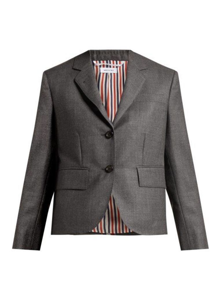 Thom Browne - Striped Wool Suit Jacket - Womens - Dark Grey
