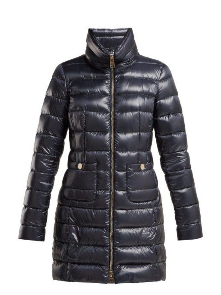 Herno - Quilted Nylon Down Filled Jacket - Womens - Dark Blue