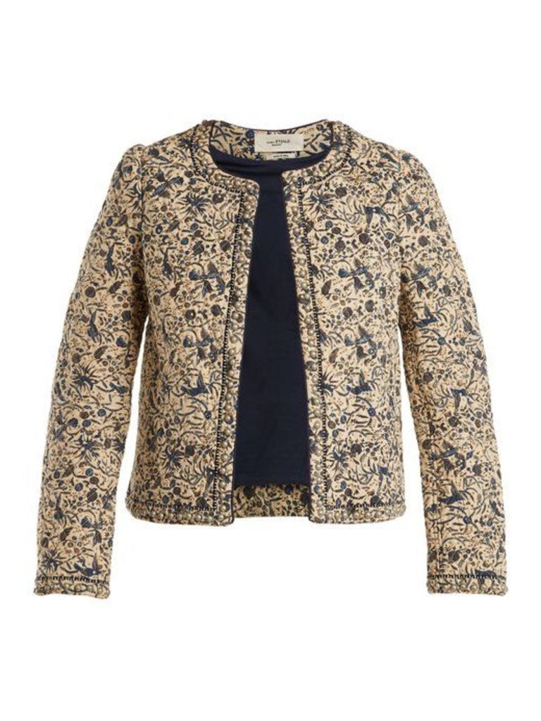 Isabel Marant Ã©toile - Hustin Floral Print Quilted Cotton Blend Jacket - Womens - Beige Print