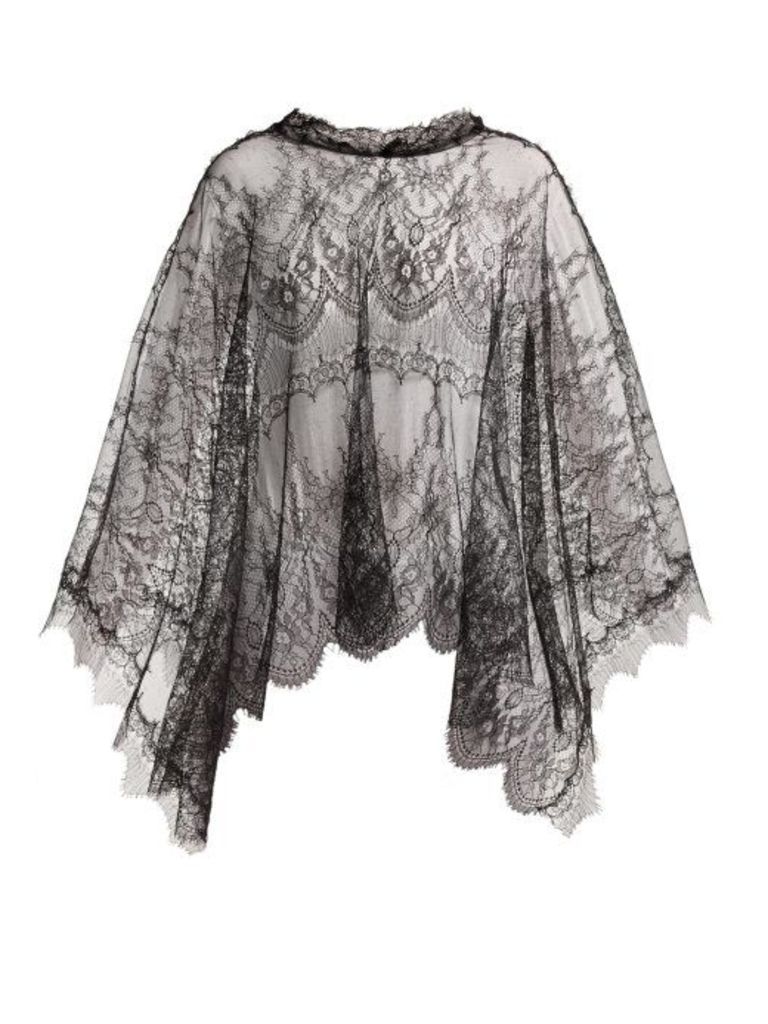 Maria Lucia Hohan - Delphine Chantilly Lace Cape - Womens - Black