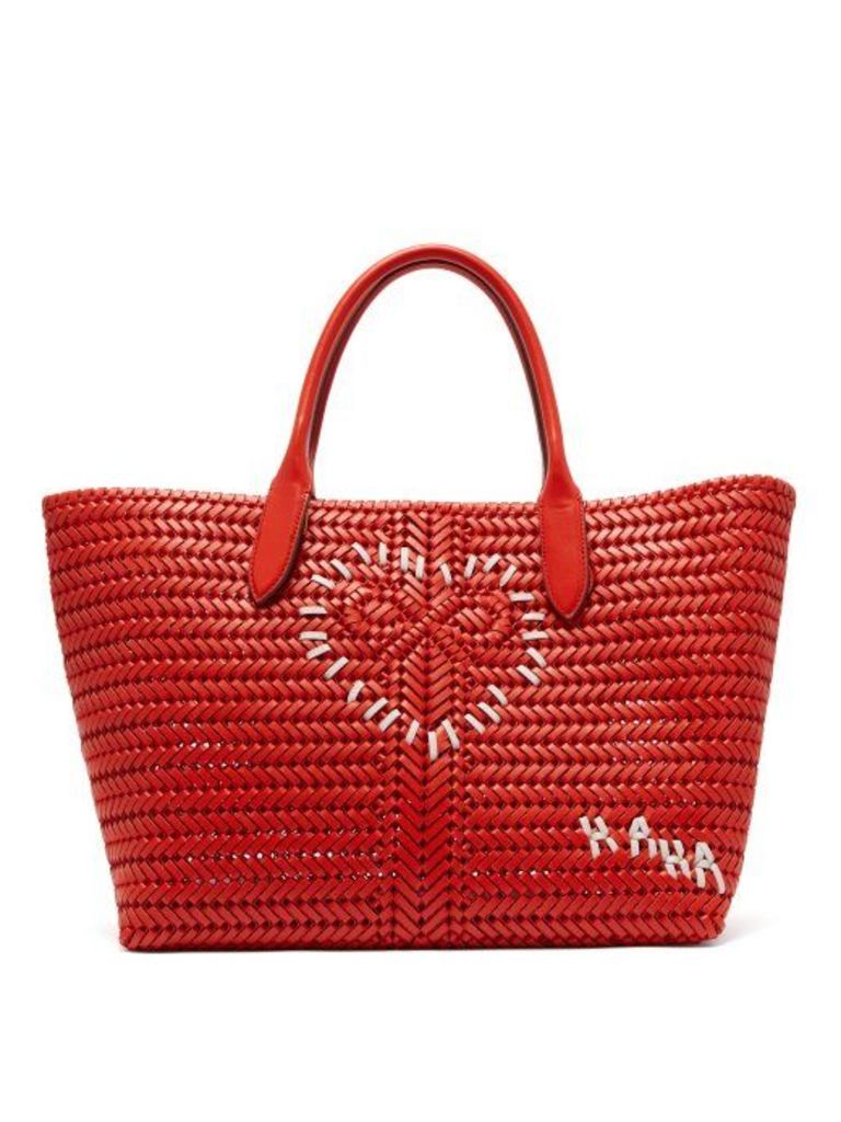 Anya Hindmarch - The Neeson Large Woven Leather Tote Bag - Womens - Red