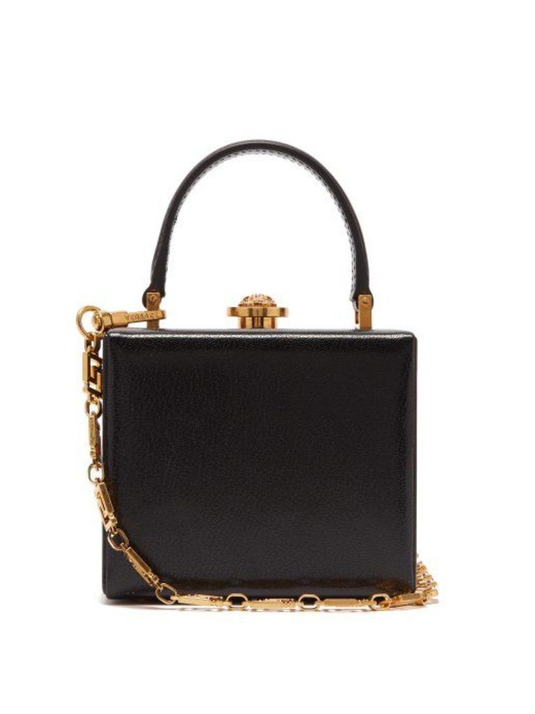 Versace - Medusa Clasp Leather Box Bag - Womens - Black