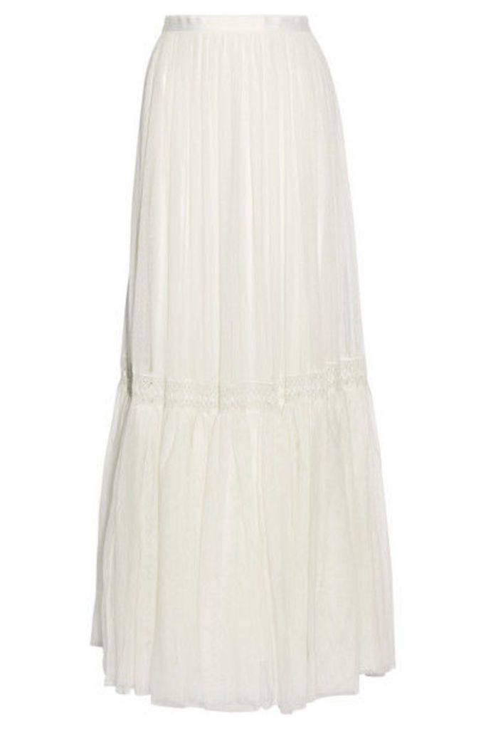 Needle & Thread - Bridal Lace-trimmed Tulle Maxi Skirt - Ivory