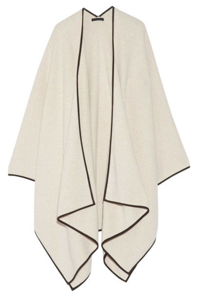 The Row - Dusana Suede-trimmed Merino Wool And Cashmere-blend Cape - Off-white