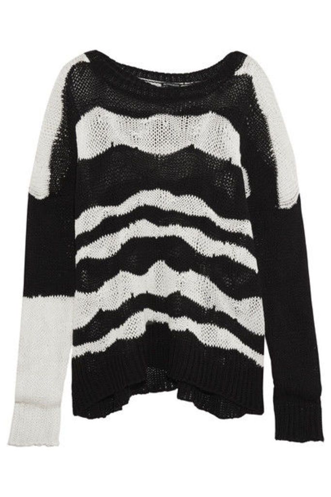 Ann Demeulemeester - Striped Cotton And Cashmere-blend Sweater - Black
