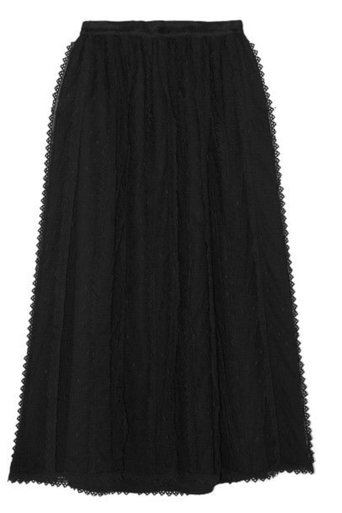 REDValentino - Lace-trimmed Tulle Midi Skirt - Black