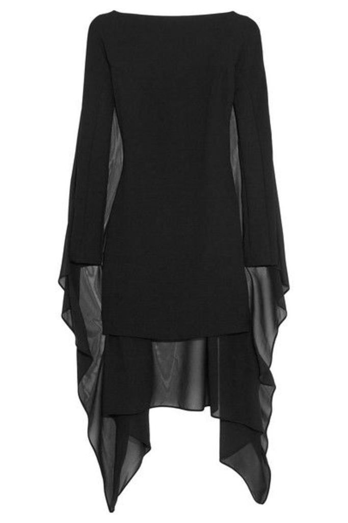 Gareth Pugh - Cape-back Crepe And Stretch-silk Chiffon Mini Dress - Black
