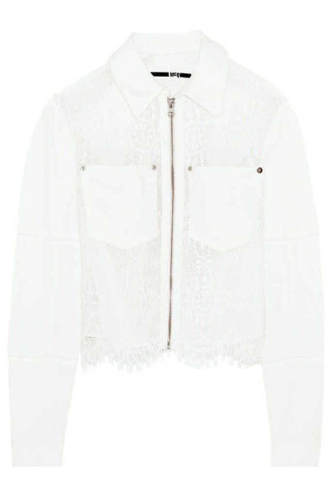 McQ Alexander McQueen - Denim And Lace Jacket - Ivory