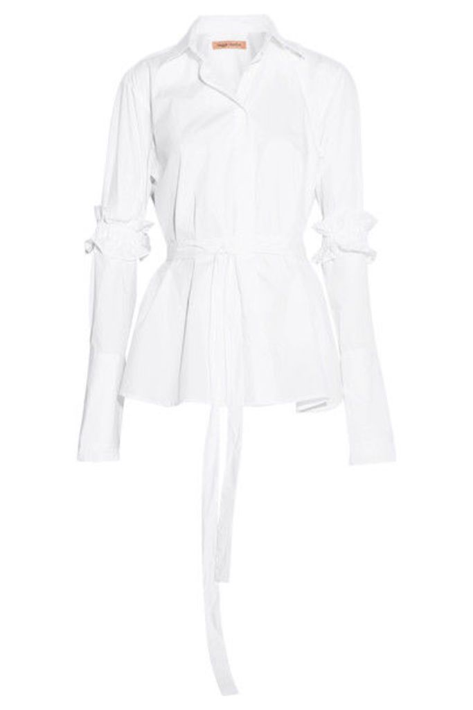 Maggie Marilyn - Hold It Together Belted Cotton-poplin Shirt - White