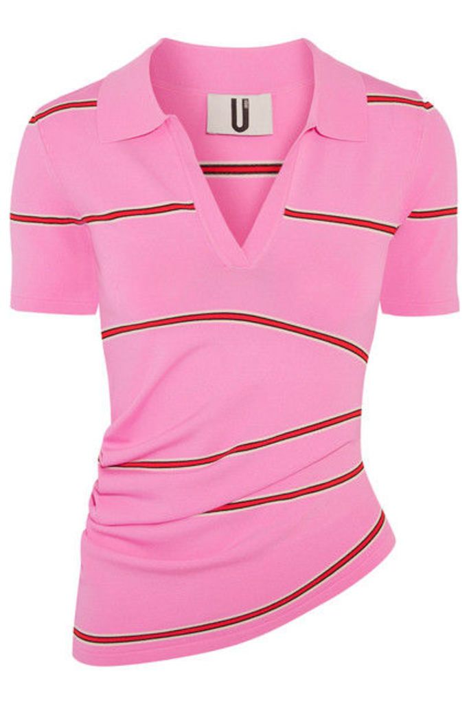 Topshop Unique - Margot Striped Stretch-knit Top - Pink