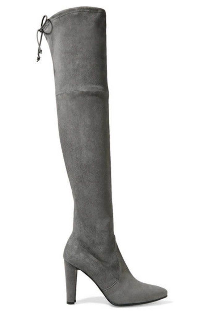 Stuart Weitzman - Highstreet Stretch-suede Over-the-knee Boots - Gray