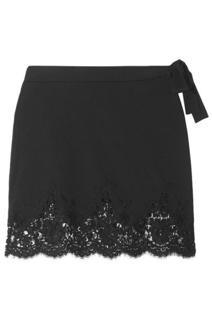 I.D. Sarrieri - Lace-trimmed Stretch Mini Skirt - Black