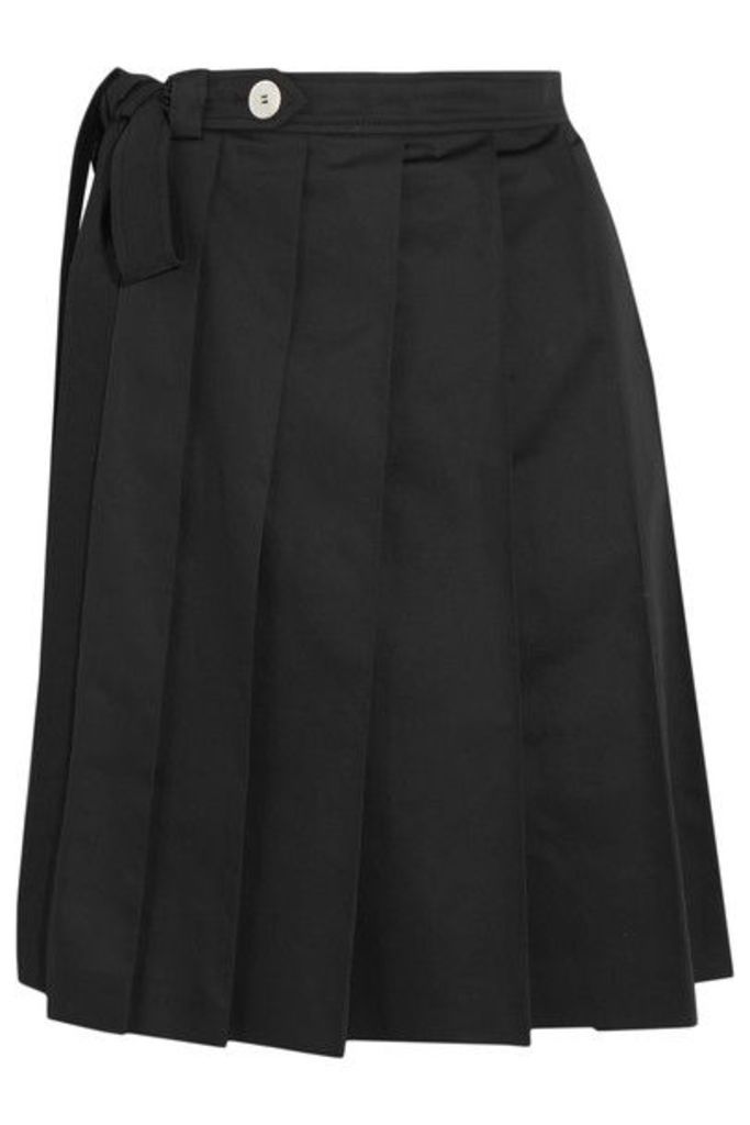 Miu Miu - Pleated Cotton Skirt - Black