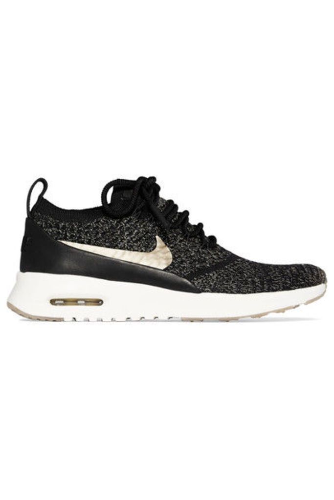 Nike - Air Max Thea Ultra Leather-trimmed Flyknit Sneakers - Black