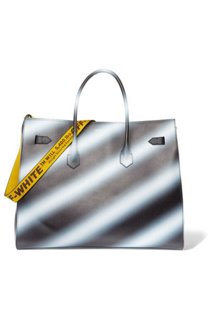 Off-White - Extra Large Printed Textured-leather Tote - Black
