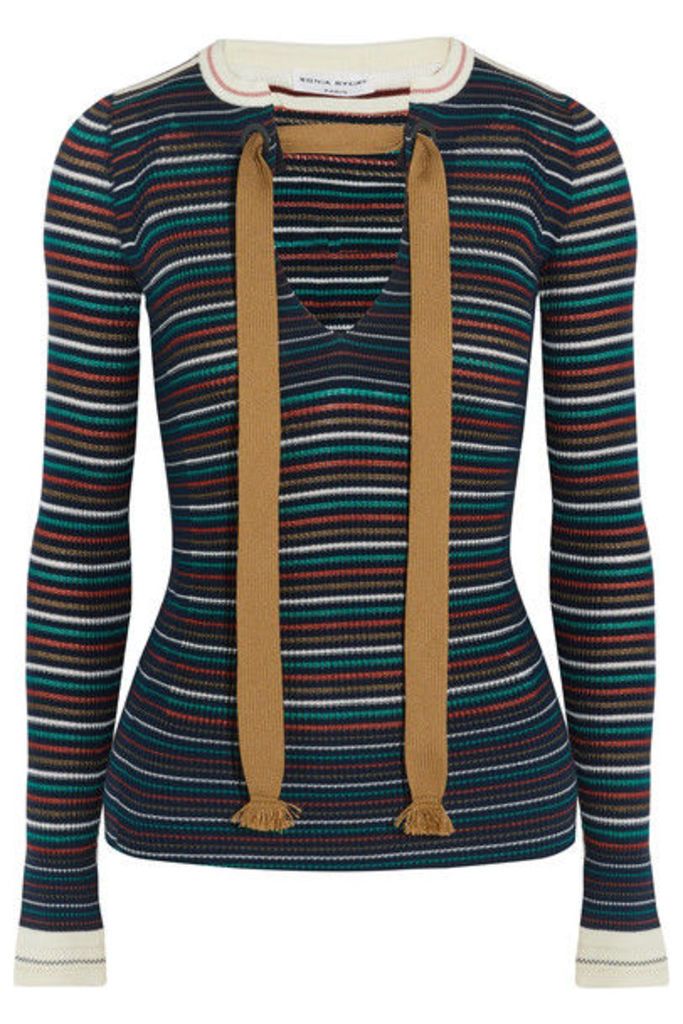Sonia Rykiel - Striped Cotton-blend Sweater - Navy