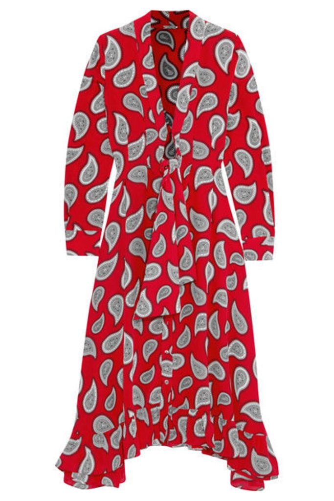 Dodo Bar Or - Lennon Paisley-print Silk-crepe Dress - Red