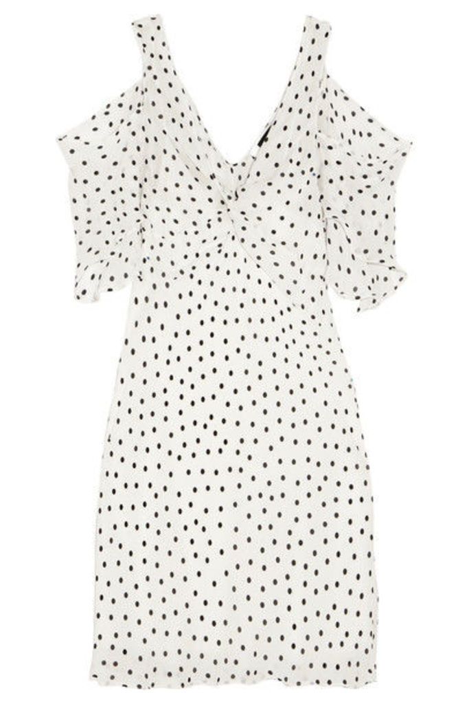 McQ Alexander McQueen - Cold-shoulder Polka-dot Georgette Mini Dress - Off-white