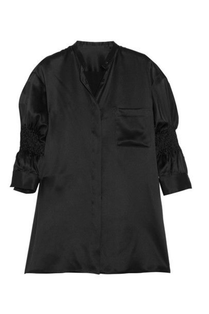 Haider Ackermann - Smocked Silk-satin Shirt - Black