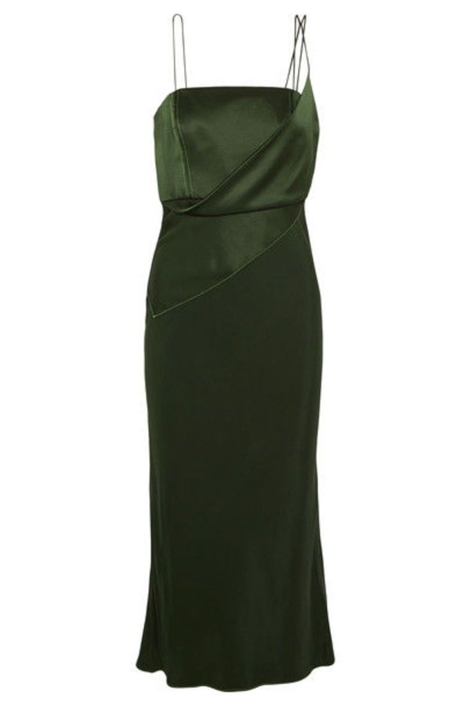 Topshop Unique - Silk-satin Midi Dress - Forest green