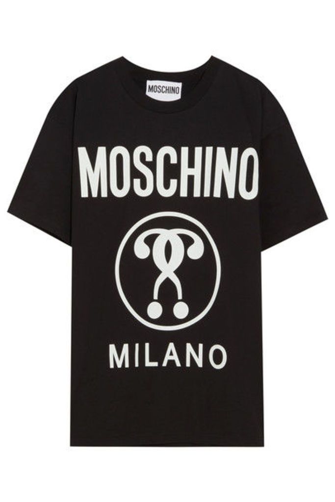 Moschino - Glow-in-the-dark Printed Cotton-jersey T-shirt - Black