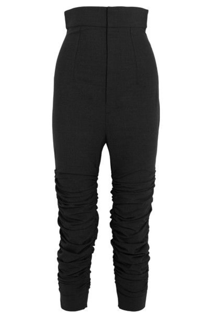 Jacquemus - Le Corsaire FroncÃ© Ruched Stretch-wool Skinny Pants - Dark gray