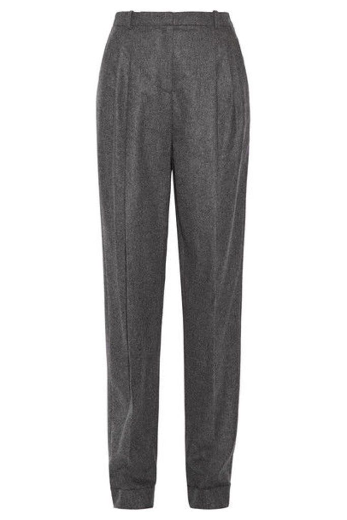 Michael Kors Collection - Pleated Wool And Cashmere-blend Tapered Pants - Dark gray