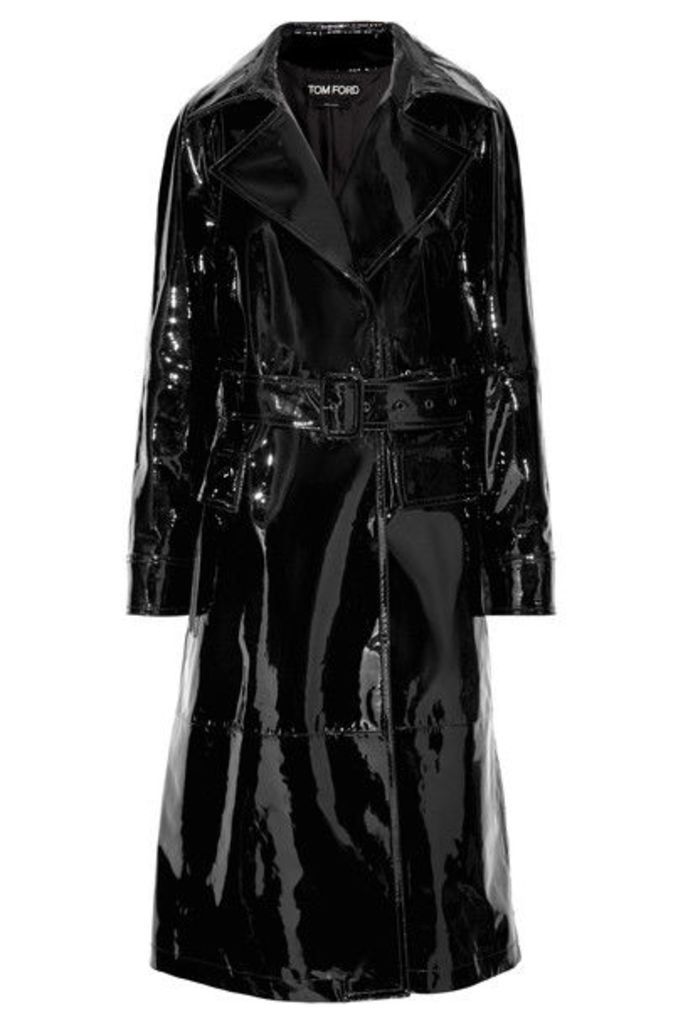 TOM FORD - Patent-leather Trench Coat - Black
