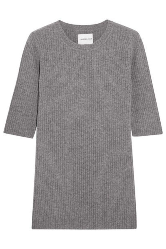 Georgia Alice - Freeway Ribbed Wool And Cashmere-blend Top - Gray