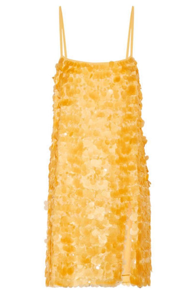 Miu Miu - Embellished Silk-georgette Mini Dress - Yellow