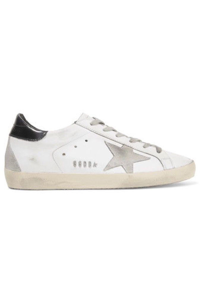 Golden Goose Deluxe Brand - Super Star Distressed Suede-paneled Leather Sneakers - White