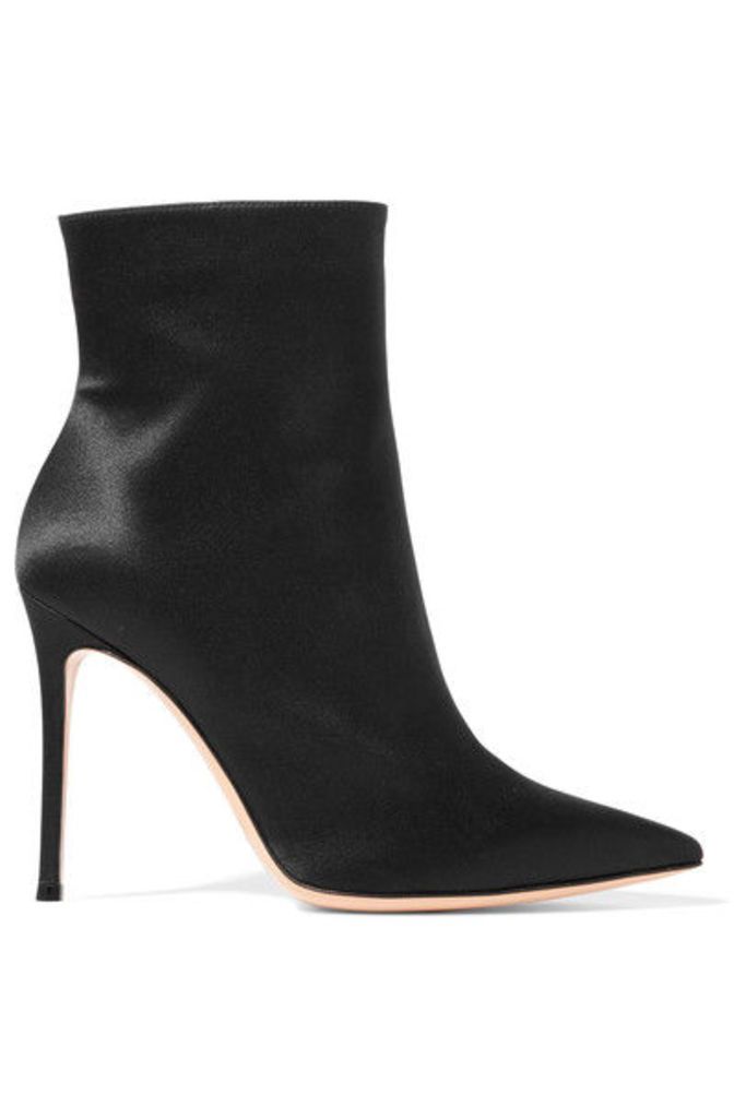 Gianvito Rossi - Arles Satin Ankle Boots - Black