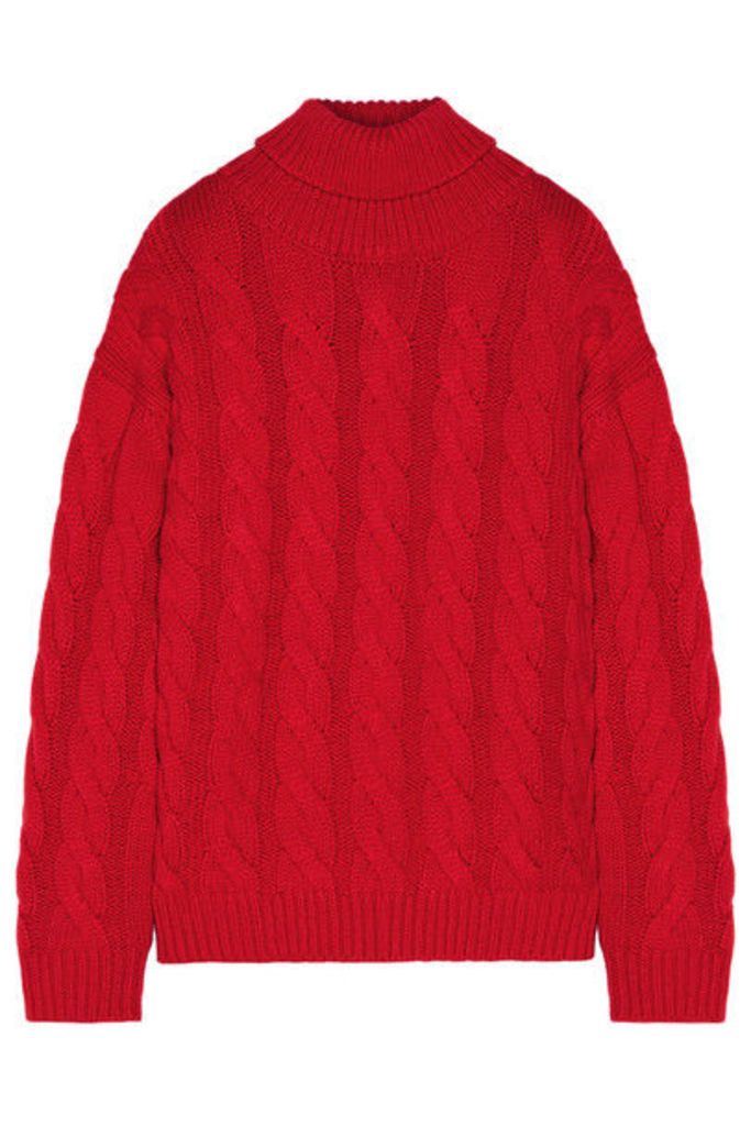 Mansur Gavriel - Cable-knit Cashmere Turtleneck Sweater - Red
