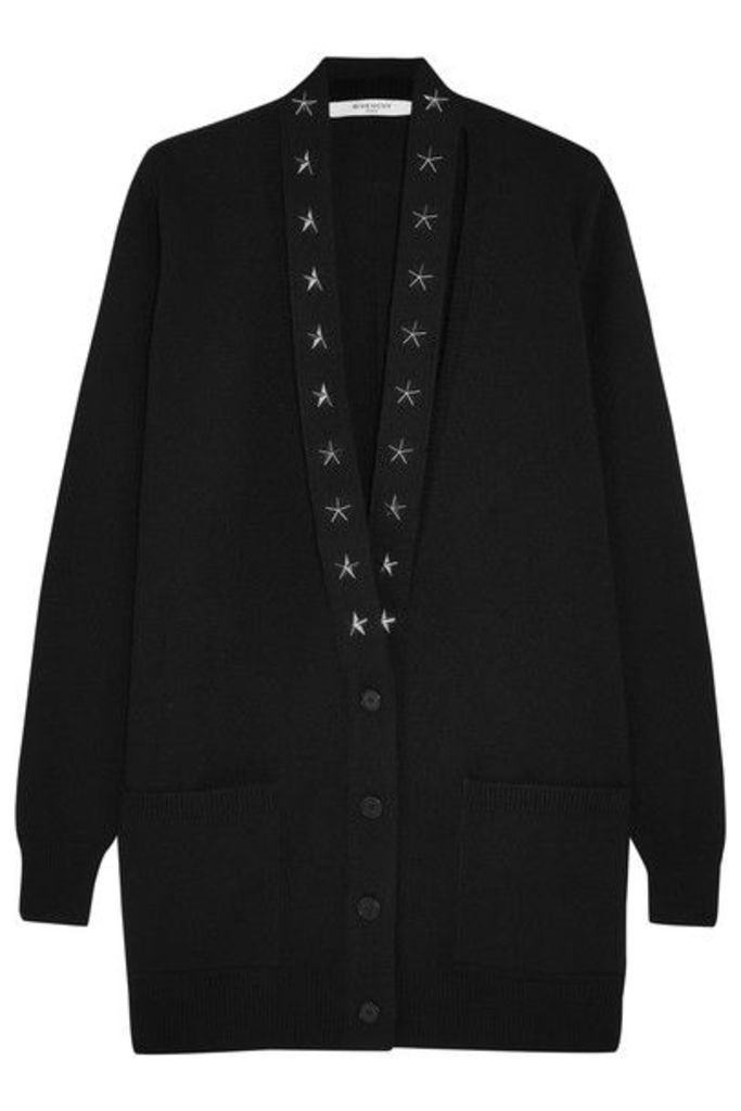 Givenchy - Embellished Cutout Cashmere Cardigan - Black
