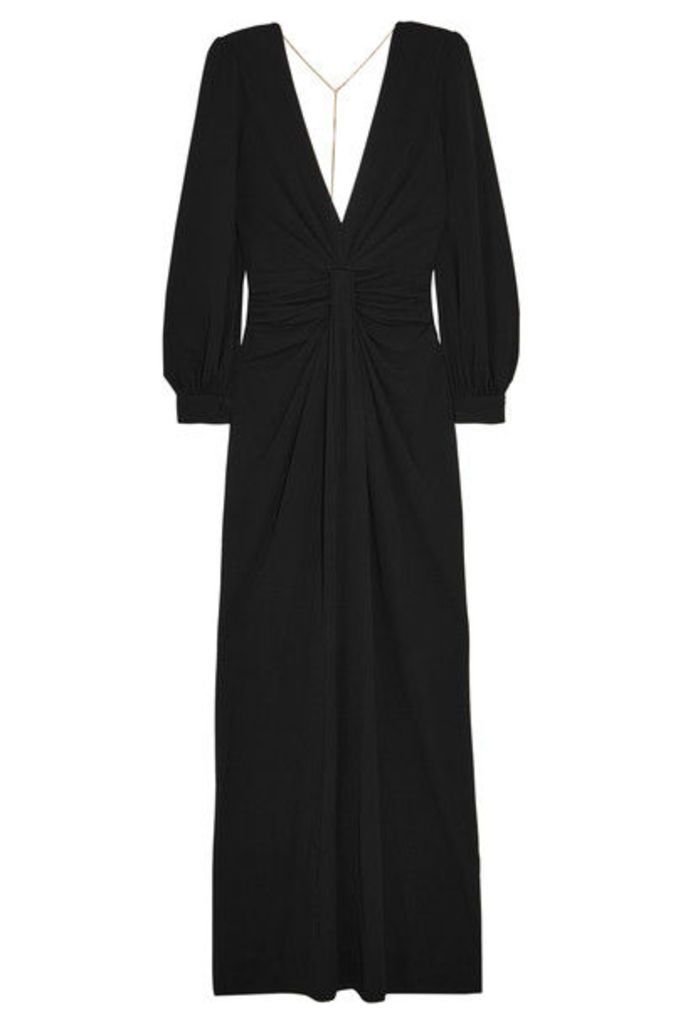 Michael Kors Collection - Chain-embellished Open-back Draped Jersey Gown - Black