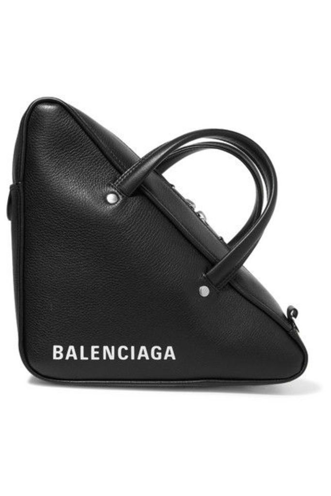 Balenciaga - Triangle Duffle Printed Textured-leather Tote - Black