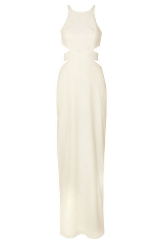 Halston - Cutout Crepe Gown - Off-white