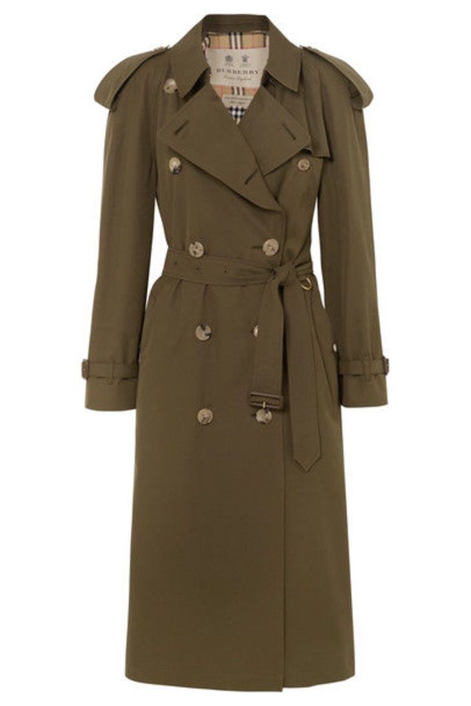 Burberry - The Westminster Long Cotton-gabardine Trench Coat - Army green